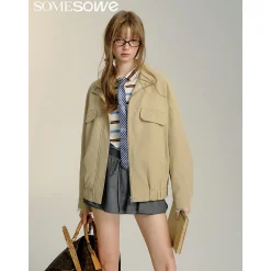 SomeSowe 3D Bow Casual Jacket Khaki