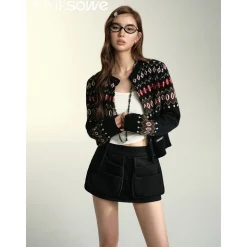 SomeSowe 3D Pocket Cargo Skirt Shorts Black