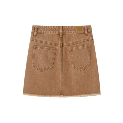 SomeSowe Destroyed Denim Skirt Brown