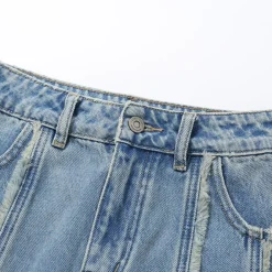 SomeSowe Destroyed Denim Skirt Blue