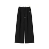 SomeSowe Drawstring Wide-Leg Suit Pants Black