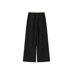SomeSowe Drawstring Wide-Leg Suit Pants Black
