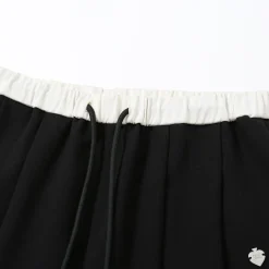 SomeSowe Drawstring Wide-Leg Suit Pants Black