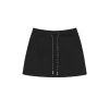 SomeSowe Elastic-Waist Drawstring Casual Skirt Black