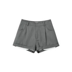 SomeSowe Fake-2-Piece Patchwork Casual Shorts