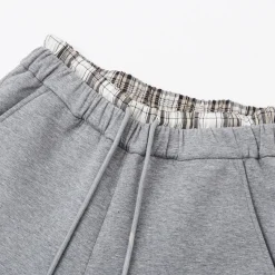 SomeSowe Fleece-Lined Lace Up Casual Pants Gray