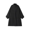 SomeSowe Floral Patchwork Casual Silhouette Coat Black
