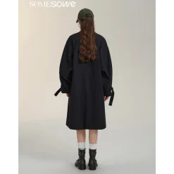 SomeSowe Floral Patchwork Casual Silhouette Coat Black