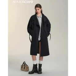 SomeSowe Floral Patchwork Casual Silhouette Coat Black