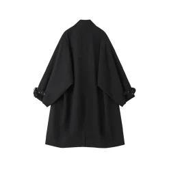 SomeSowe Floral Patchwork Casual Silhouette Coat Black