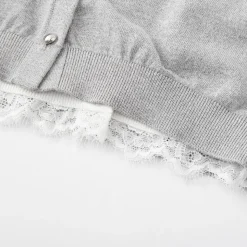 SomeSowe Folded Fake-2-Piece Knit Cardigan Gray