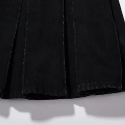 SomeSowe Gradient Pleated Denim Skirt Washed Black