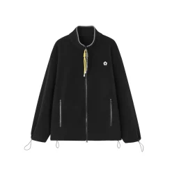 SomeSowe High Collar Fleece Casual Jacket Black