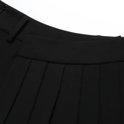 SomeSowe Irregular Cutting Pleated Skirt Shorts Black