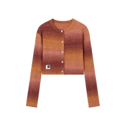 SomeSowe Island SunSet Gradient Knit Cardigan Orange