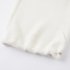 SomeSowe Lace Draped Casual Fluffy Pants White