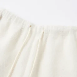 SomeSowe Lace Draped Casual Fluffy Pants White