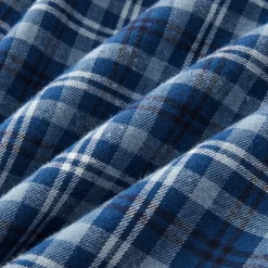 SomeSowe Lace Edge Plaid Drawstring Long Skirt Blue