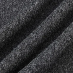 SomeSowe Lace Edge Stand Collar Tweed Jacket Dark Gray