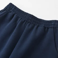 SomeSowe Lace Patchwork Bow Casual Pants Navy Blue
