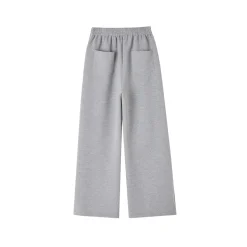 SomeSowe Lace Patchwork Bow Casual Pants Gray