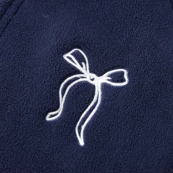 SomeSowe Lace Patchwork Fleece Jacket Navy Blue