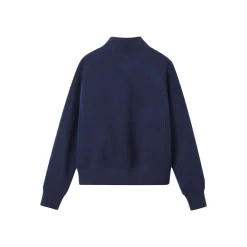 SomeSowe Lace Patchwork Fleece Jacket Navy Blue