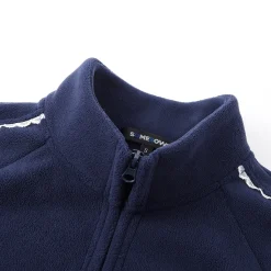 SomeSowe Lace Patchwork Fleece Jacket Navy Blue