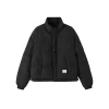 SomeSowe Lace Patchwork Reversible Down Jacket Black