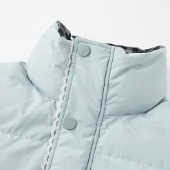 SomeSowe Lace Patchwork Reversible Down Jacket Blue