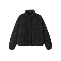 SomeSowe Lace Patchwork Reversible Down Jacket Black