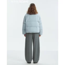 SomeSowe Lace Patchwork Reversible Down Jacket Blue