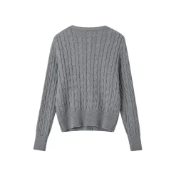 SomeSowe Lace Patchwork Twist Knit Cardigan Gray