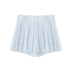 SomeSowe Lace Striped Pleated Skirt Shorts