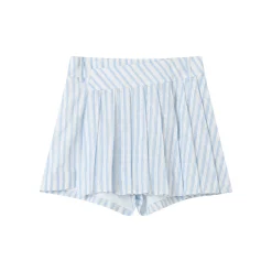 SomeSowe Lace Striped Pleated Skirt Shorts