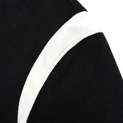 SomeSowe Leather Patchwork Woolen Jacket Black