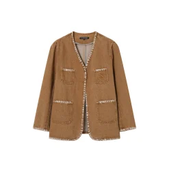 SomeSowe Logo Embroidery Washed Jacket Khaki