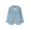 SomeSowe Logo Embroidery Washed Jacket Blue