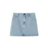 SomeSowe Logo Embroidery Washed Skirt Blue