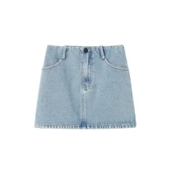 SomeSowe Logo Embroidery Washed Skirt Blue