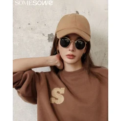 SomeSowe Logo Embroidery Woolen Cap Brown