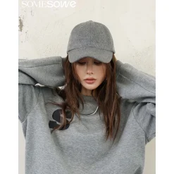 SomeSowe Logo Embroidery Woolen Cap Grey