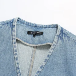 SomeSowe Logo Embroidery Washed Jacket Blue