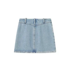 SomeSowe Logo Embroidery Washed Skirt Blue