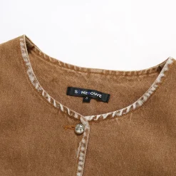 SomeSowe Logo Embroidery Washed Jacket Khaki