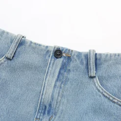 SomeSowe Logo Embroidery Washed Skirt Blue