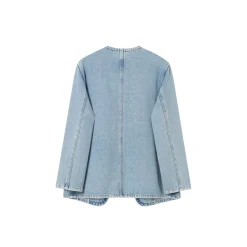 SomeSowe Logo Embroidery Washed Jacket Blue