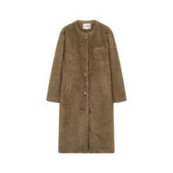 SomeSowe Oversized Chamois Leather Fur Coat Khaki