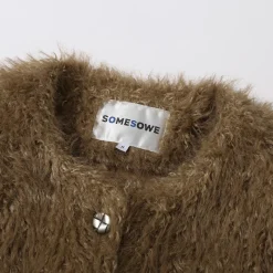 SomeSowe Oversized Chamois Leather Fur Coat Khaki