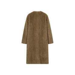 SomeSowe Oversized Chamois Leather Fur Coat Khaki